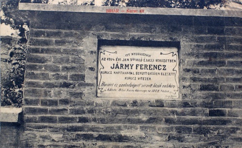Bihar:1704-ben Jármy Ferenc kuruc kapitánnyal együtt elesett vitézek nyughelye.