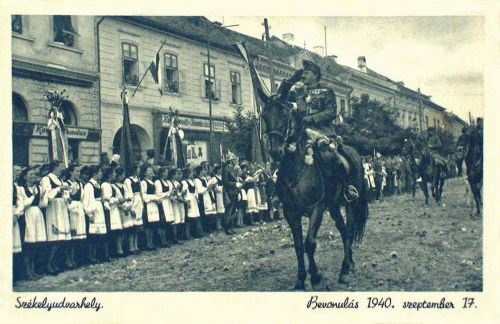 Székelyudvarhely:magyar honvédek bevonulása,1940 szeptember 17.