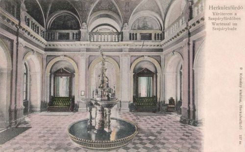 Herkulesfürdő:váróterem belseje a Szapári fürdőben.1900