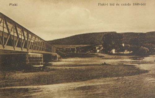 Piski:vasúti hid és 1848-as csárda.1912